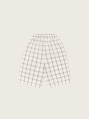 Navy Window Check Wide Leg Pants