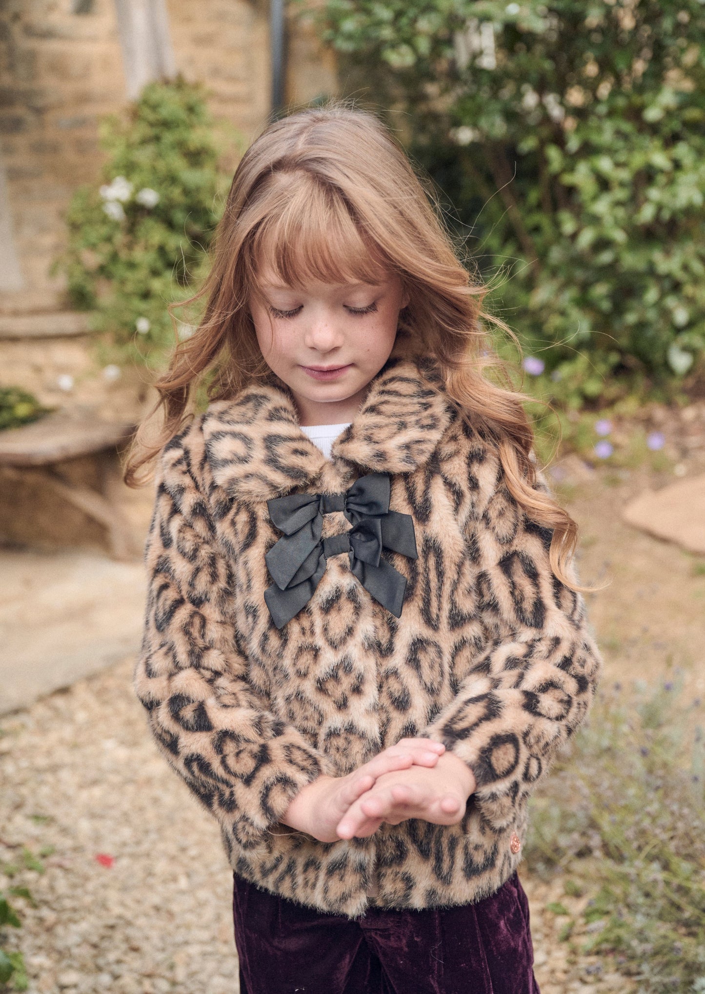Girls Leopard Print Faux Fur Coat | Angel & Rocket