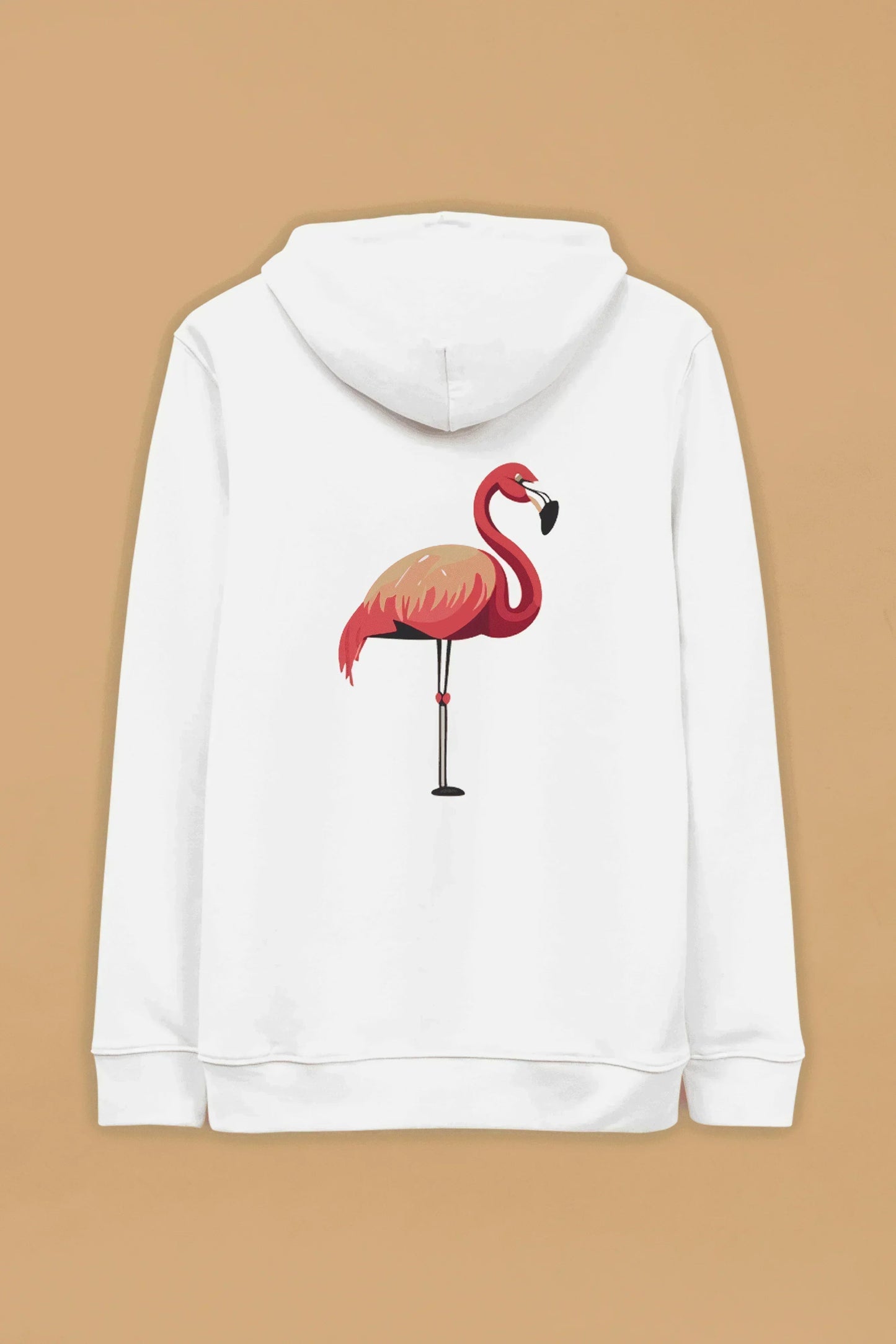 Flamingo White Organic Cotton Hoodie – Unisex