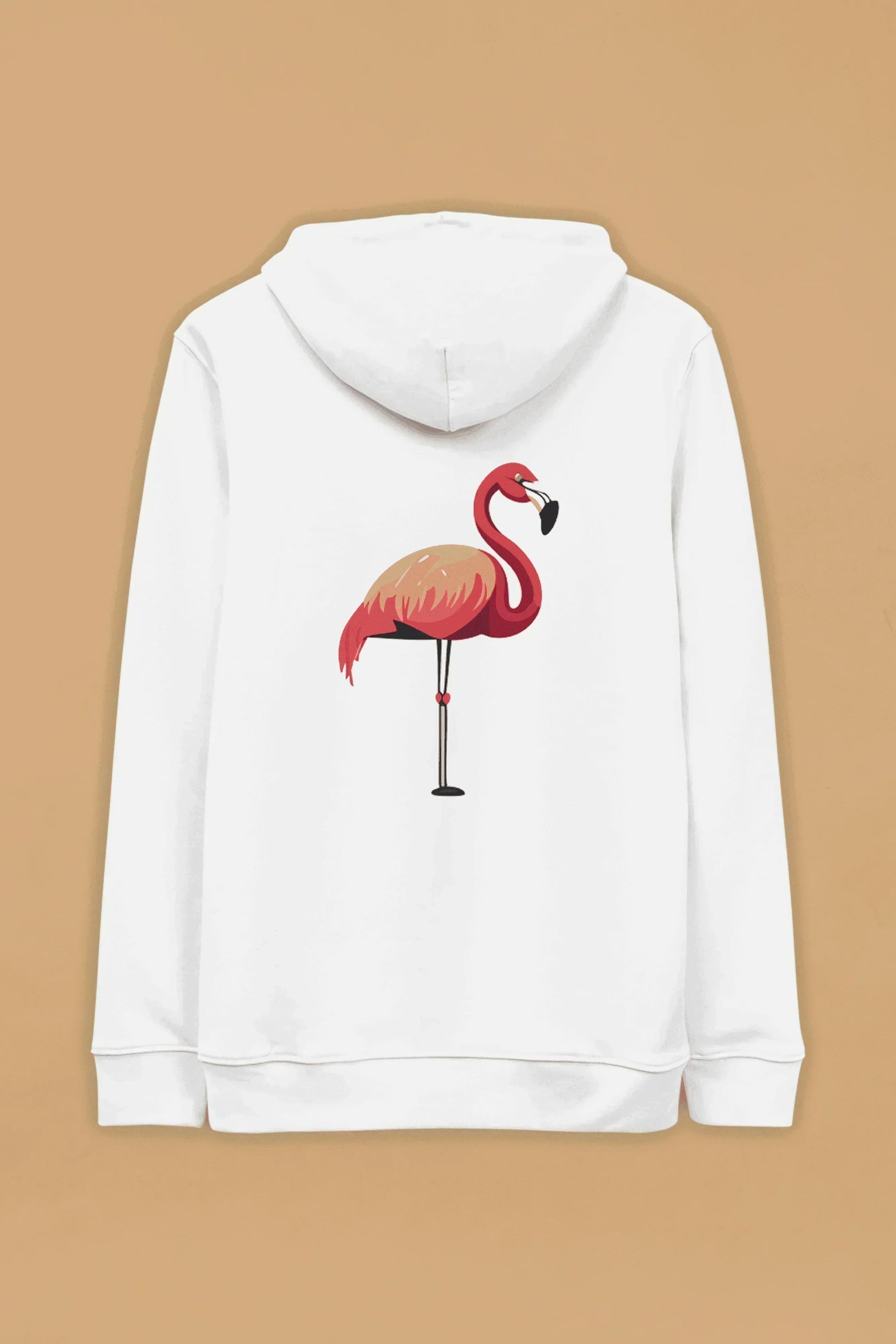 Flamingo White Organic Cotton Hoodie – Unisex