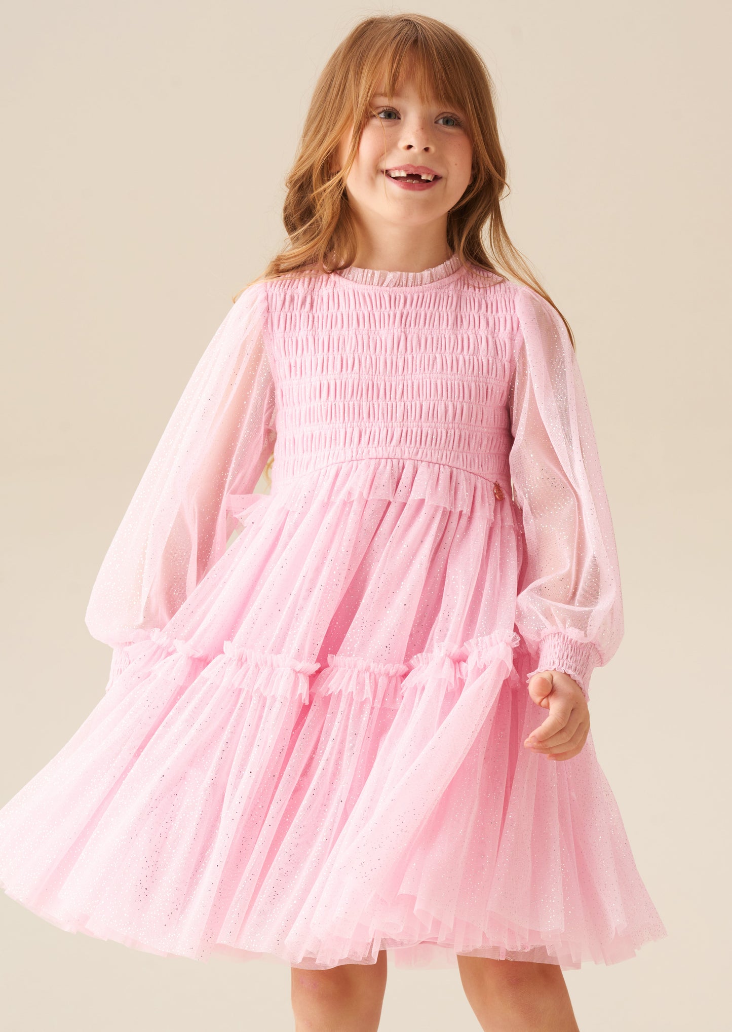 Girls Pink Mesh Boho Occasion Dress | Angel & Rocket