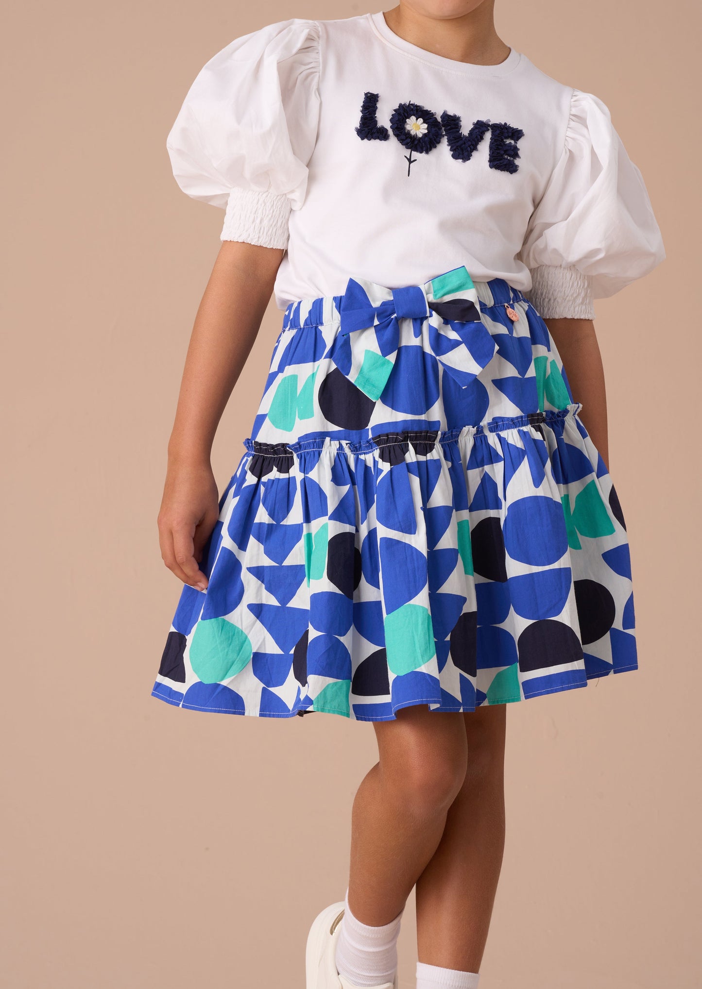 Girls Blue Tiered Skirt | Angel & Rocket