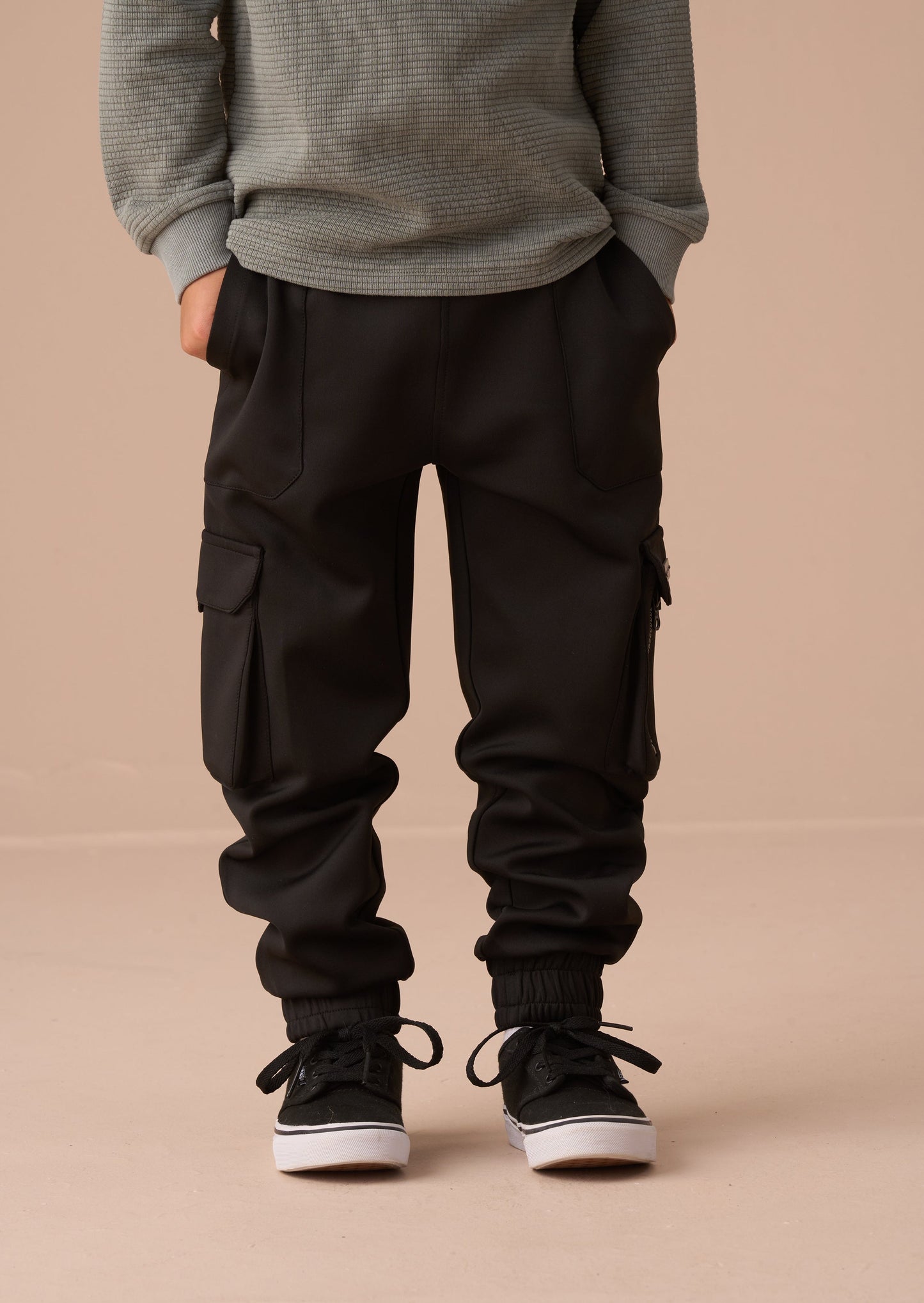 Boys Black Technical Joggers | Angel & Rocket