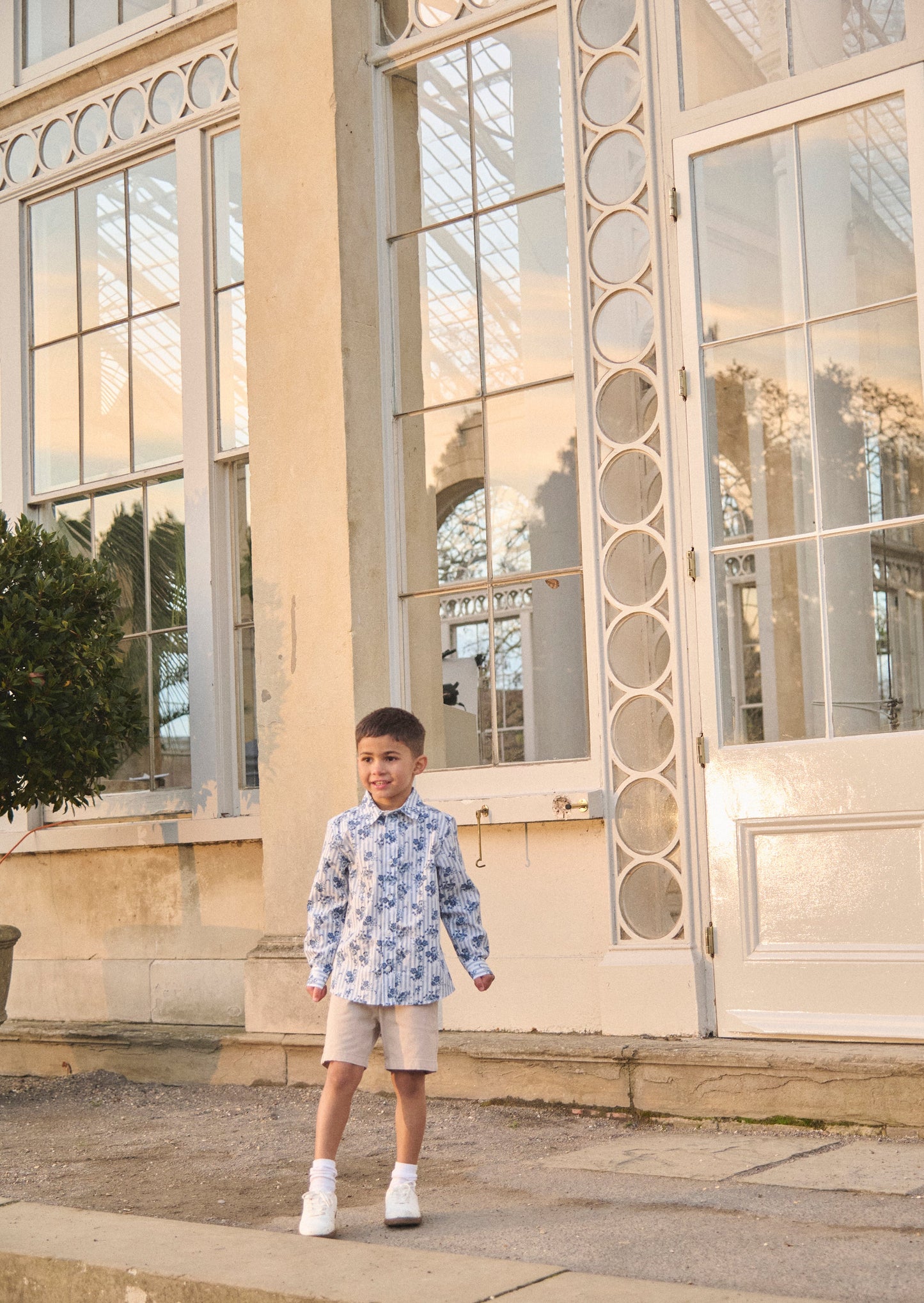 Boys Stripe Floral Party Shirt | Angel & Rocket