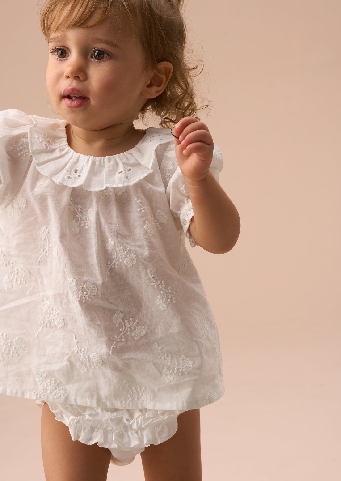 Baby Girl Ivory Summer Tunic & Bloomer Set | Angel & Rocket