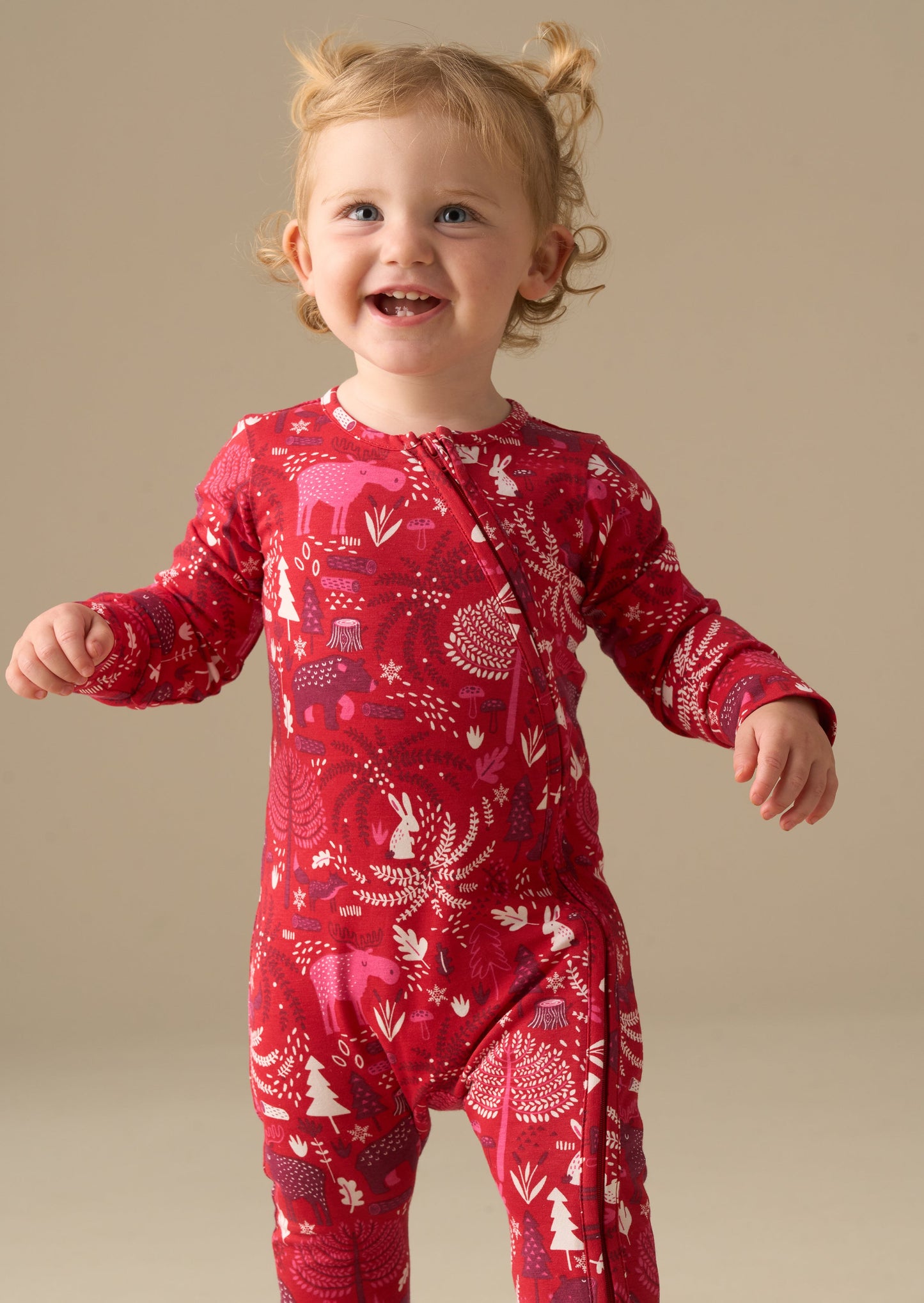 Baby Girls Burgundy Festive Print Babygrow | Angel & Rocket
