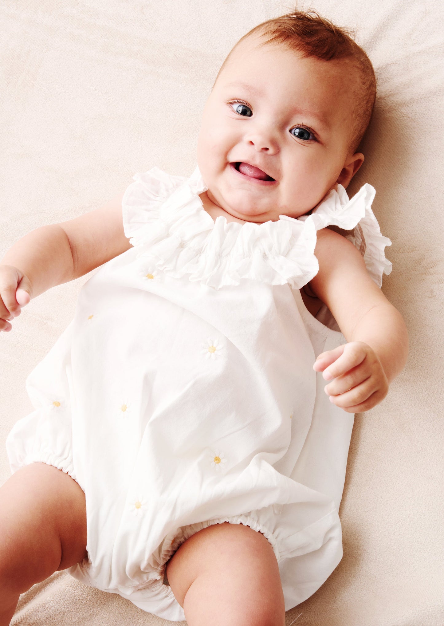 Baby Girls Daisy Embroidered Romper | Angel & Rocket