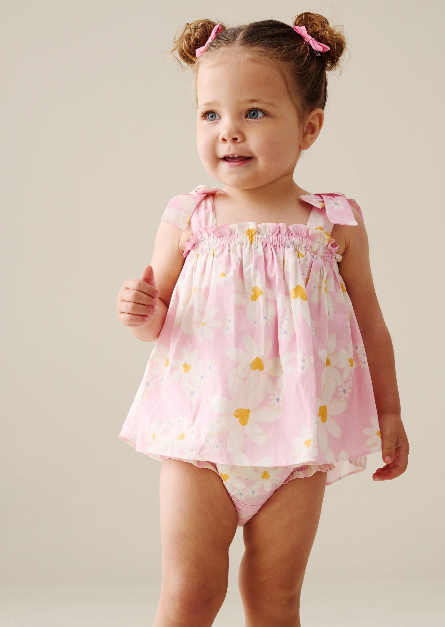 Baby Girls Daisy Print Tunic & Bloomer | Angel & Rocket