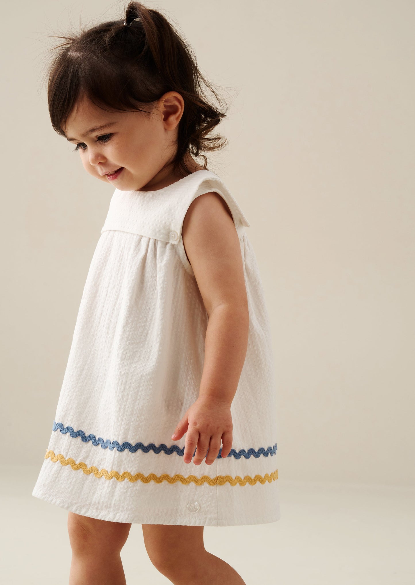 Baby Girls Stripe Ric Rac Dress & Bloomers | Angel & Rocket