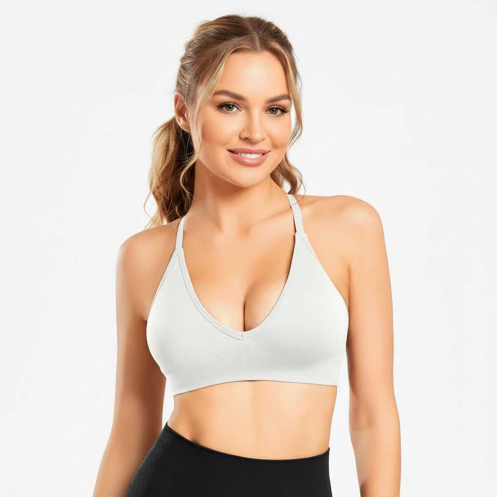 Adjustable Spaghetti Strap V Neck Bra