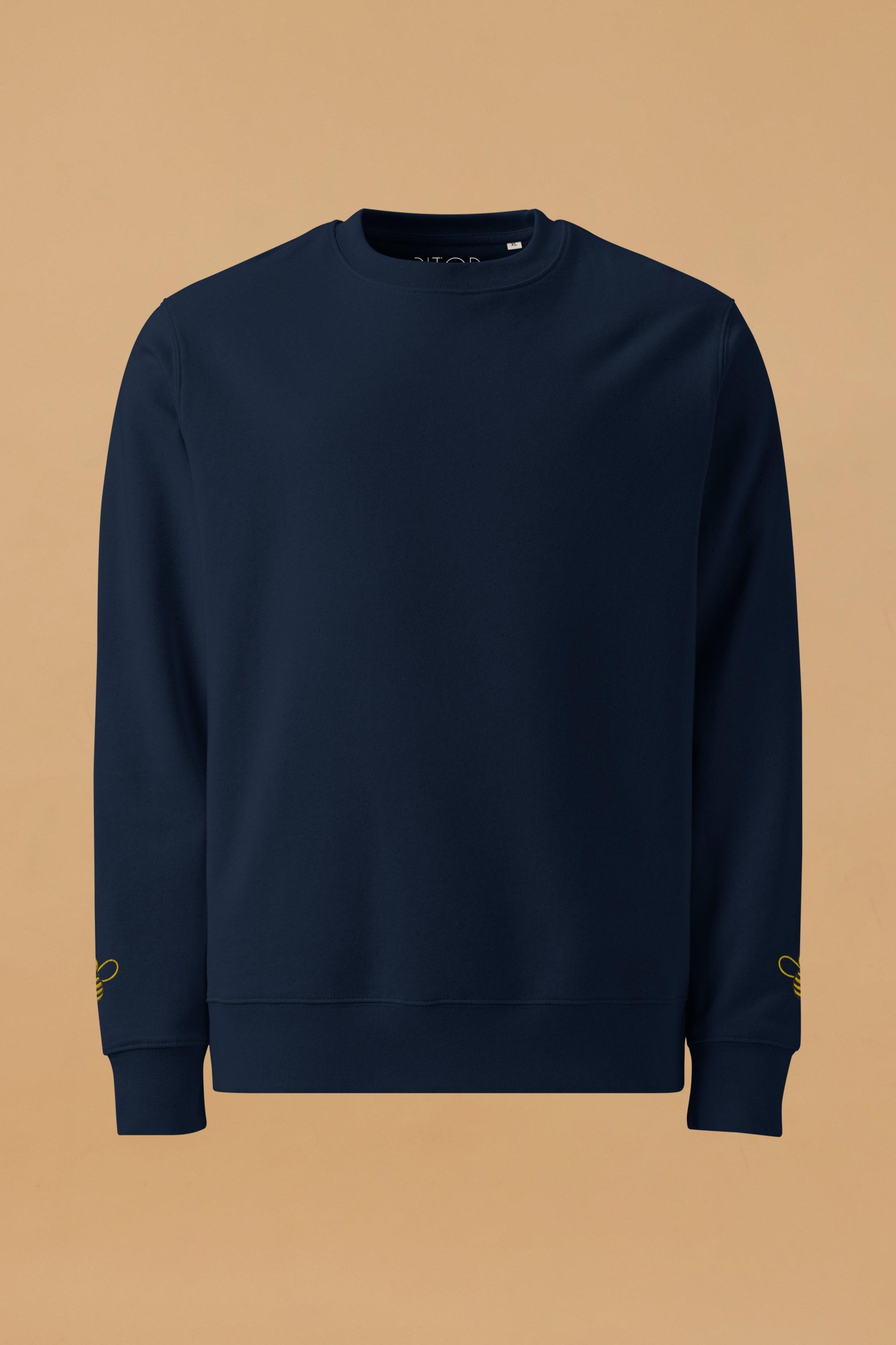Bee Navy Organic Cotton Sweatshirt – Unisex