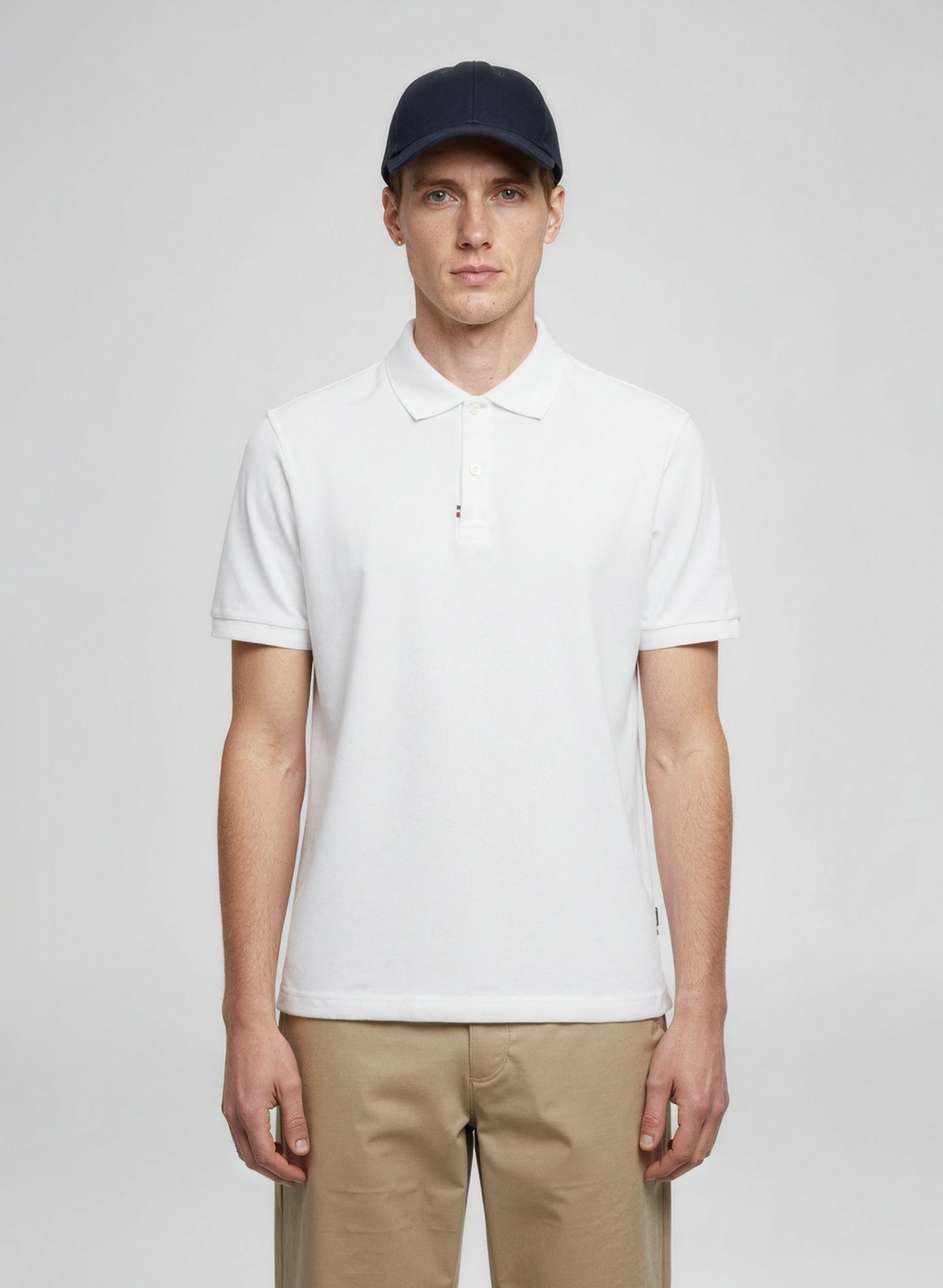 Polo blanc en coton biologique - Fabriqué en France