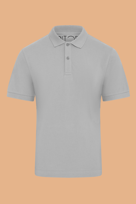 Pitod Heather Grey Organic Cotton Polo Shirt – Unisex