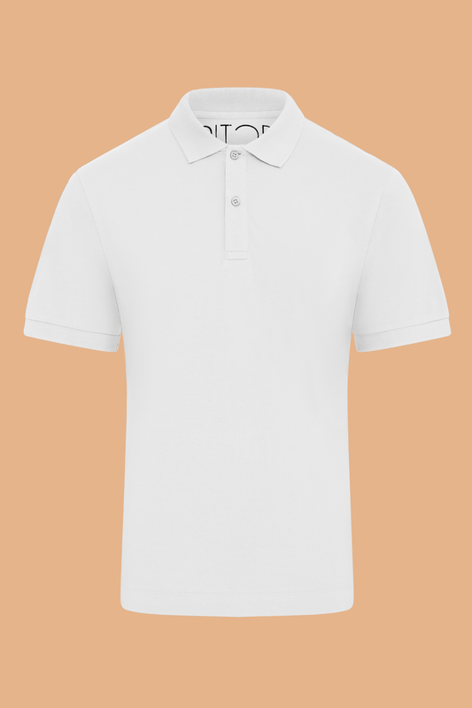 Pitod White Organic Cotton Polo Shirt – Unisex