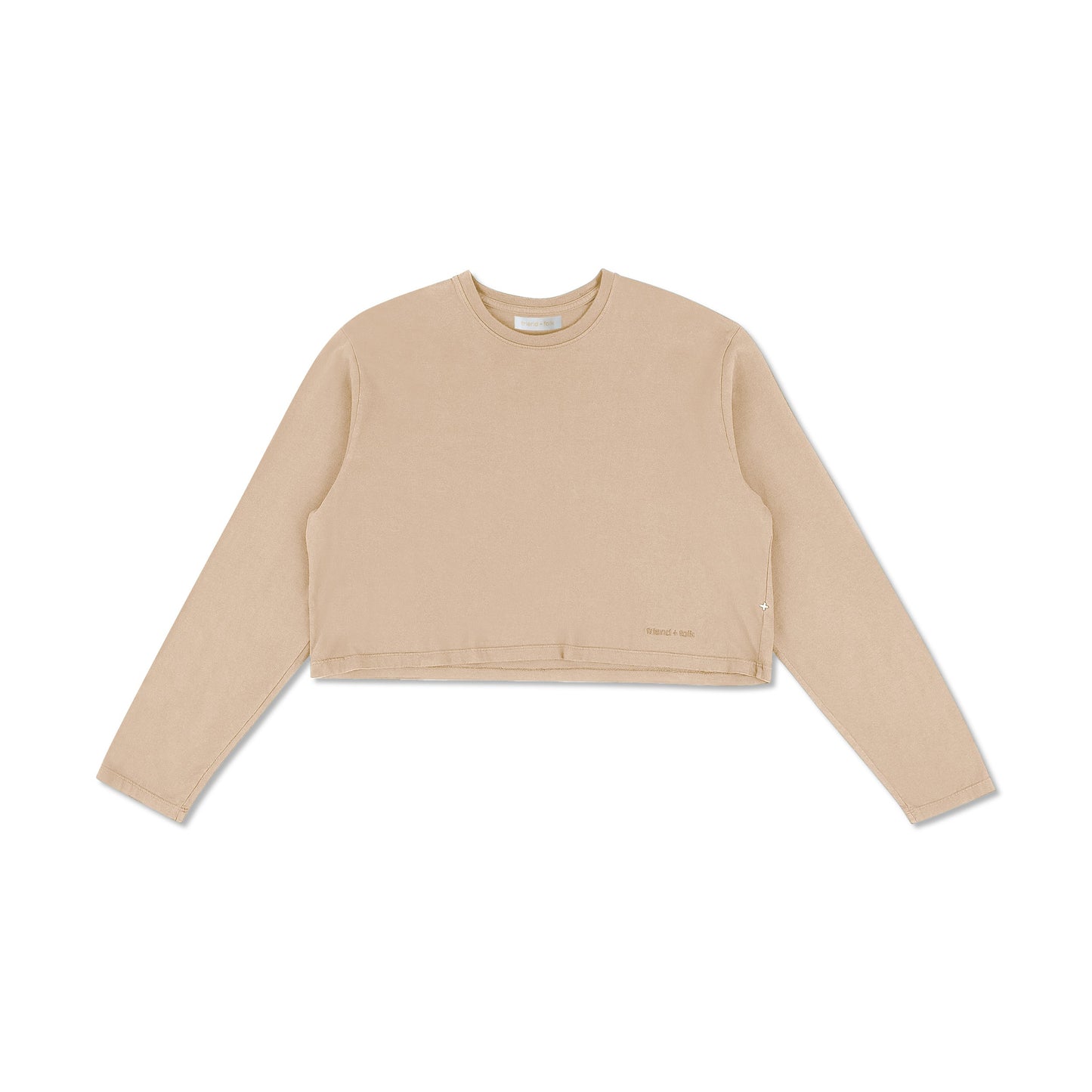 banks long sleeve cropped t-shirt - sesame