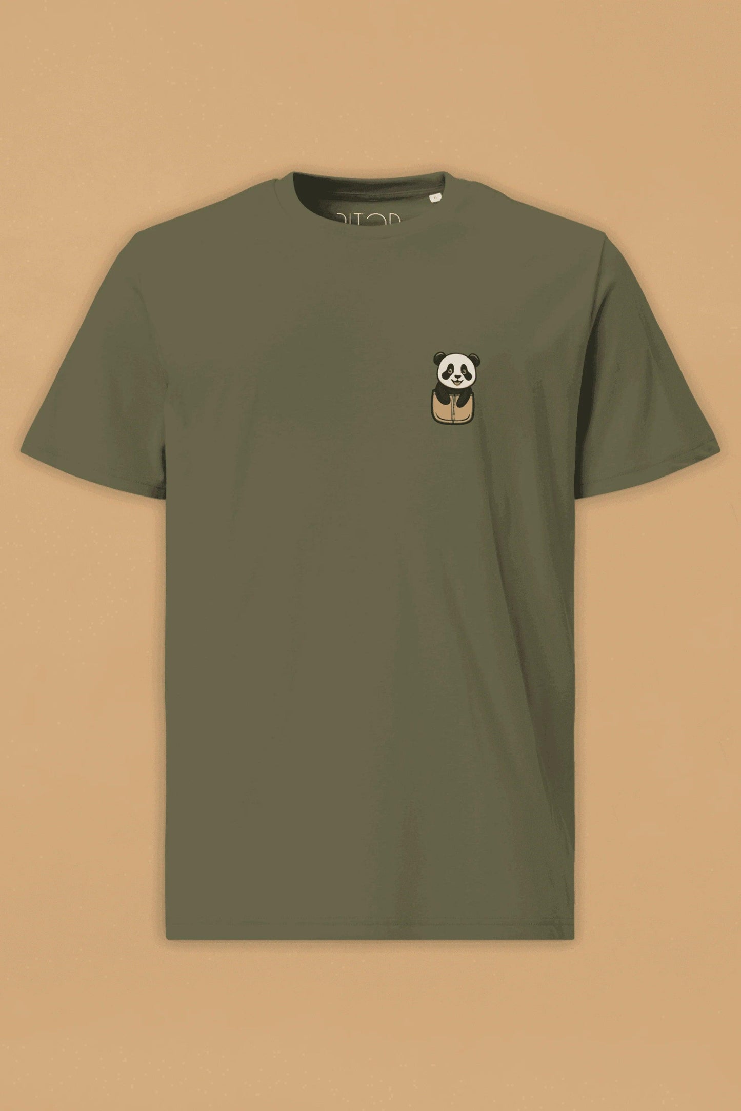 Panda Bear Khaki Organic Cotton T-Shirt – Unisex
