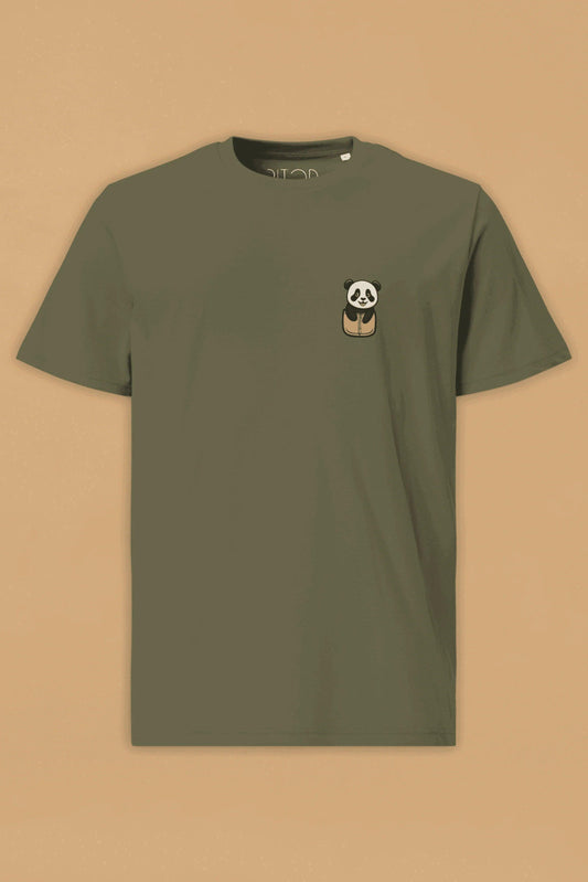 Panda Bear Khaki Organic Cotton T-Shirt – Unisex