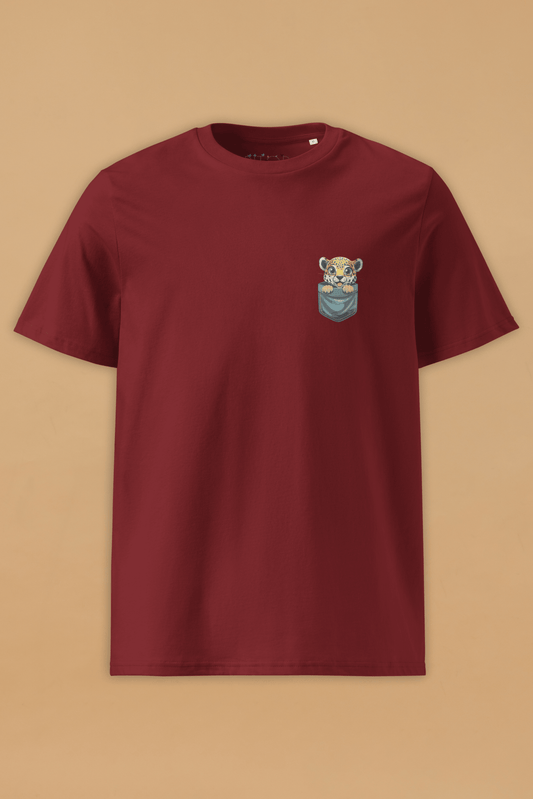 Leopard Burgundy Organic Cotton T-Shirt – Unisex