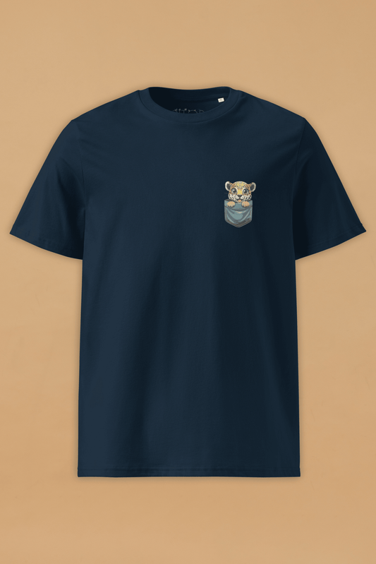 Leopard Navy Organic Cotton T-Shirt – Unisex
