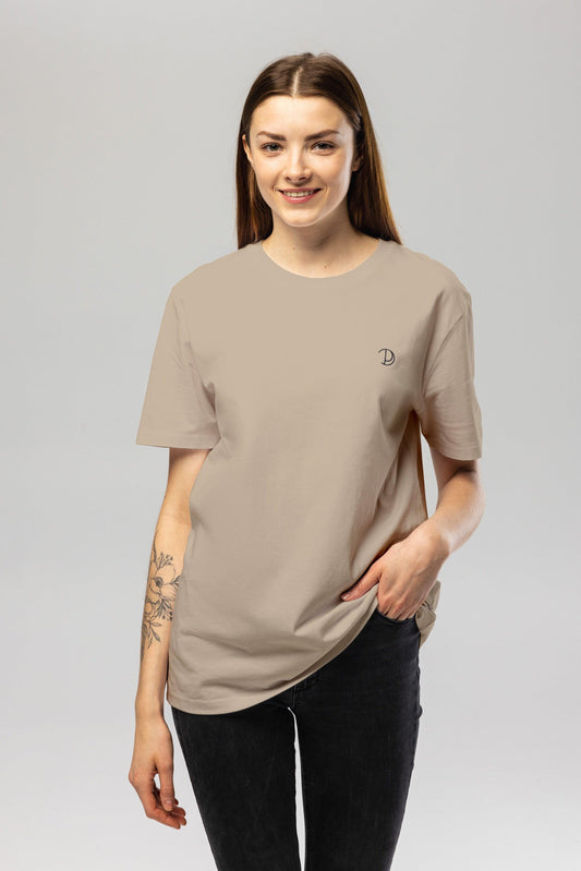 Chest Logo Desert Dust Organic Cotton T-Shirt – Unisex