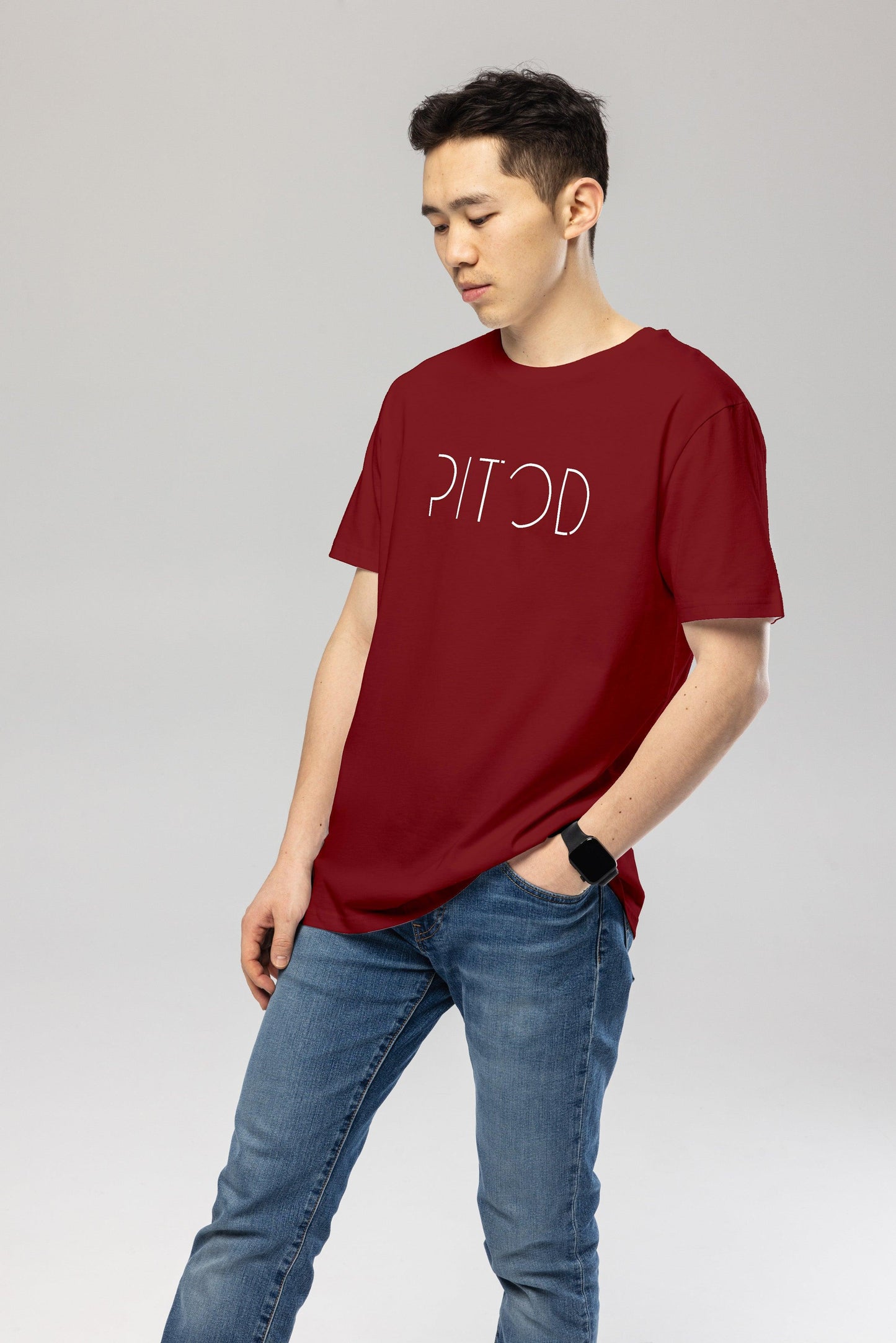 Logo Burgundy Organic Cotton T-Shirt – Unisex