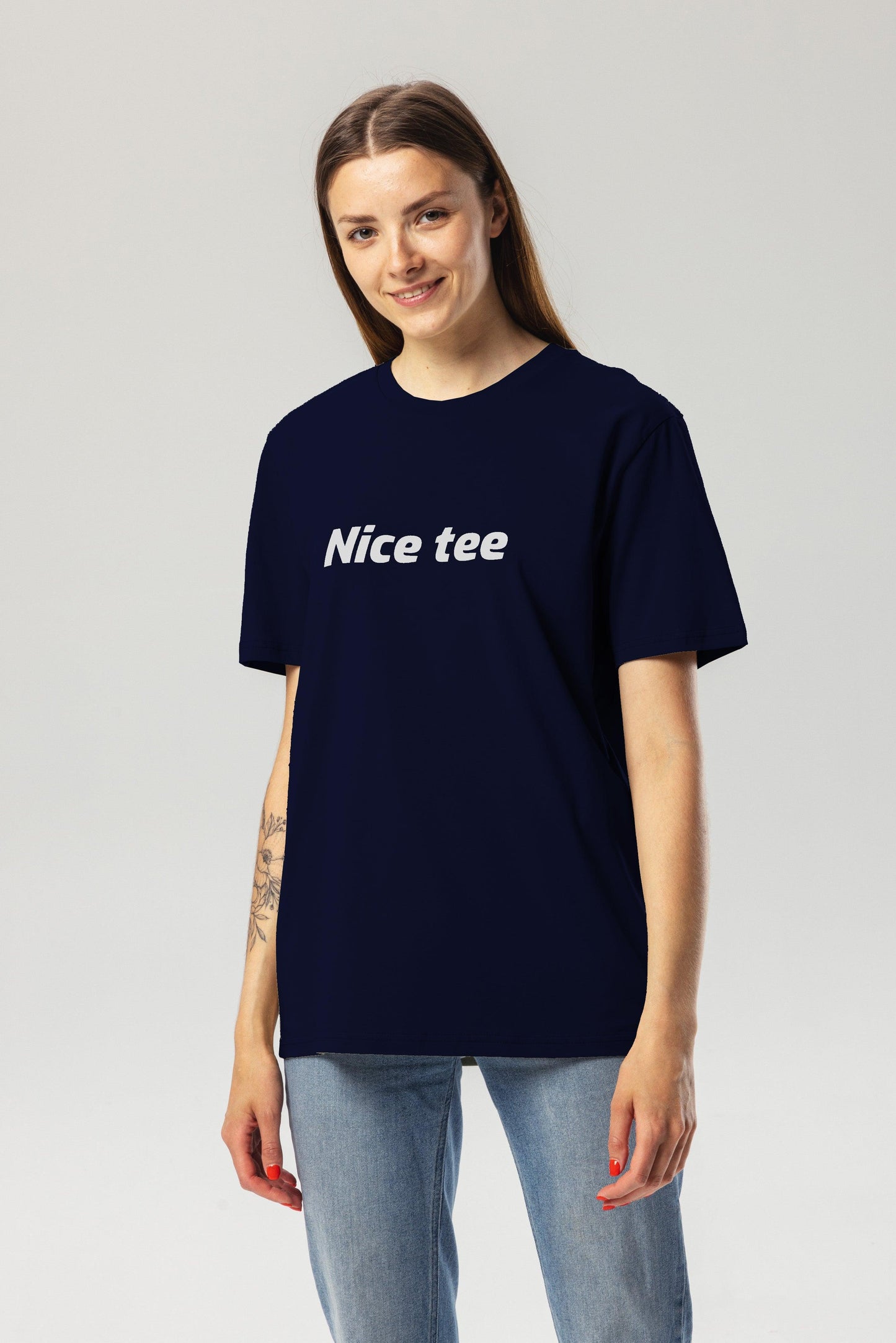 Nice Tee Navy Organic Cotton T-Shirt – Unisex