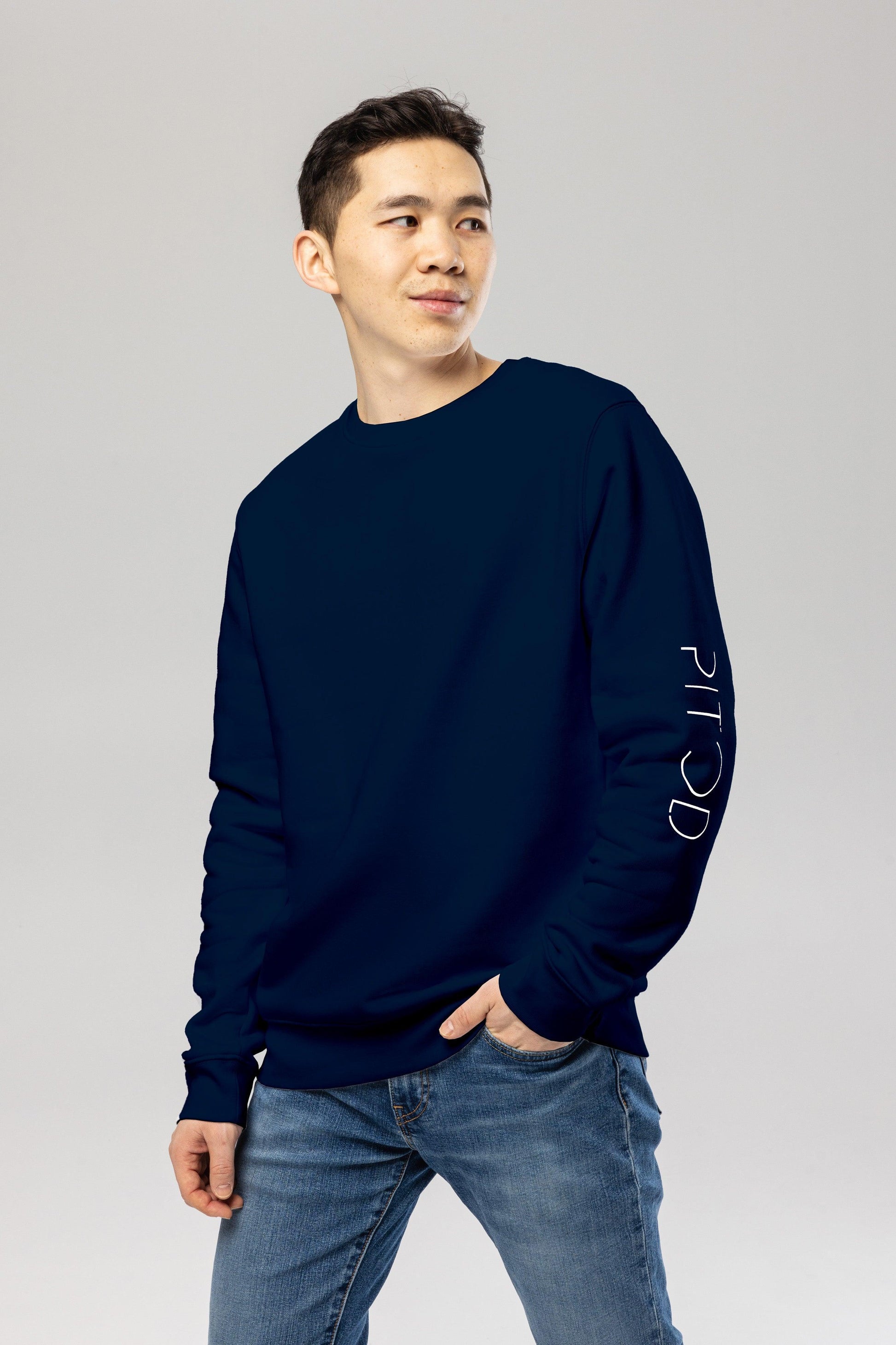 Pitod Sleeve Navy Organic Cotton Sweatshirt – Unisex