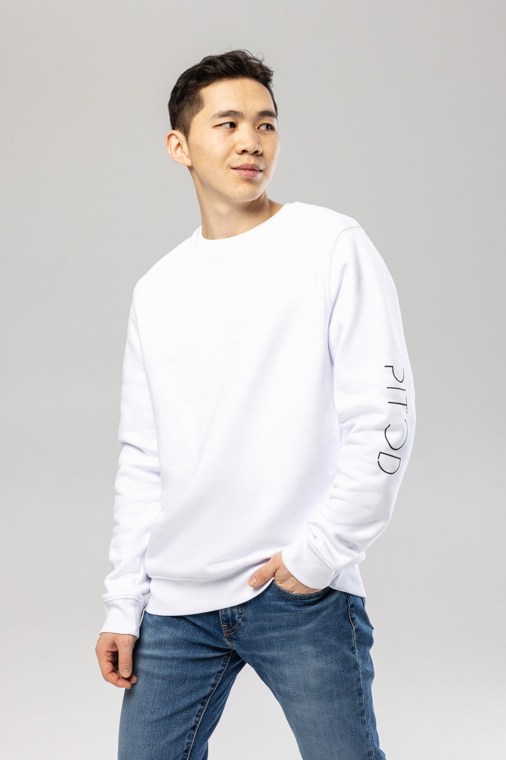 Pitod Sleeve White Organic Cotton Sweatshirt – Unisex