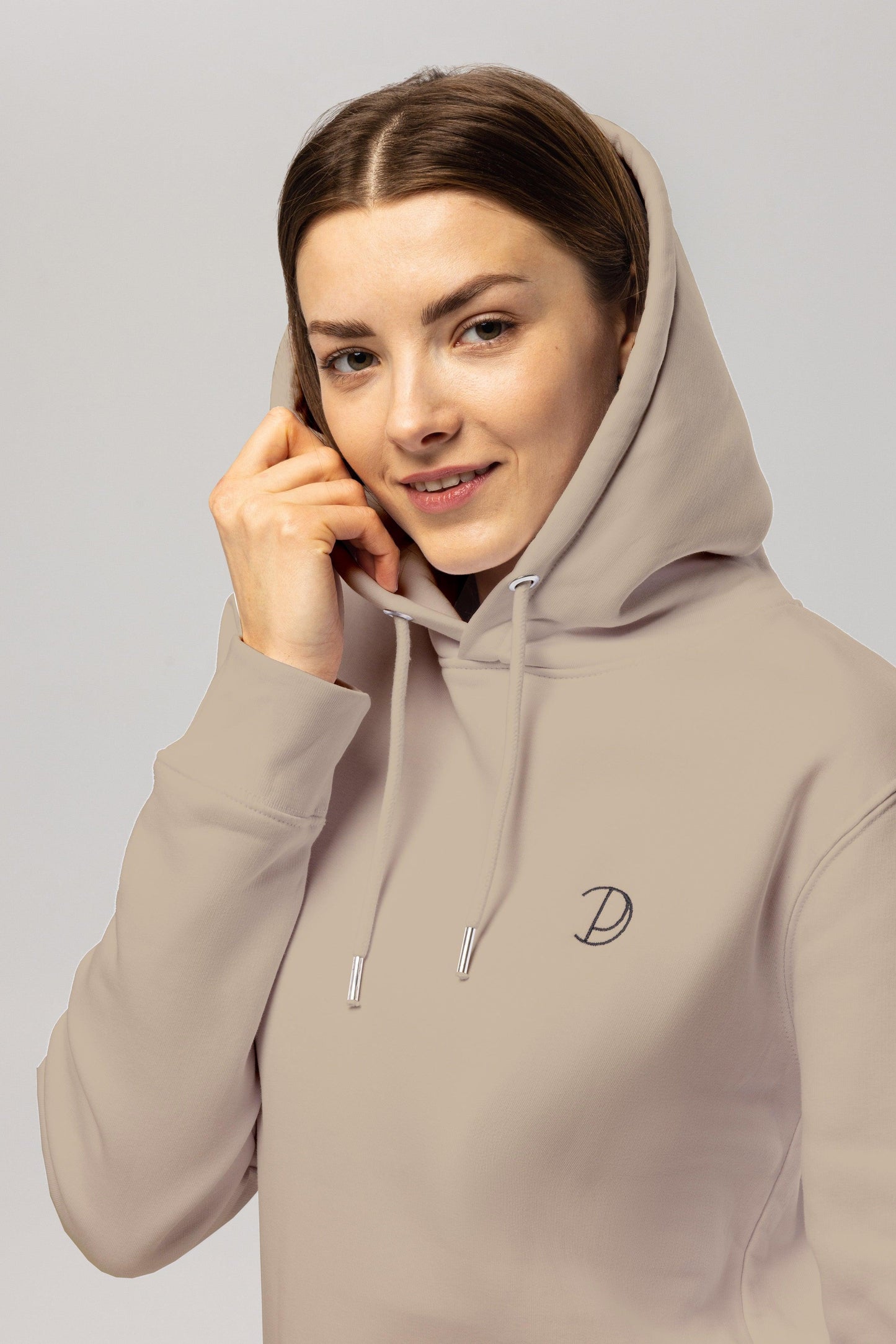 Embroidered Logo Desert Dust Organic Cotton Hoodie – Unisex