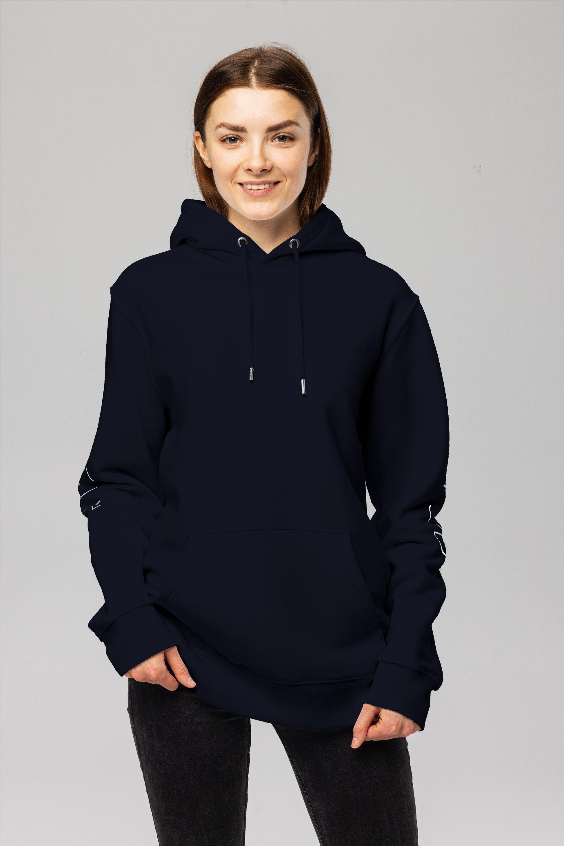 Pitod Sleeve Navy Organic Cotton Hoodie – Unisex