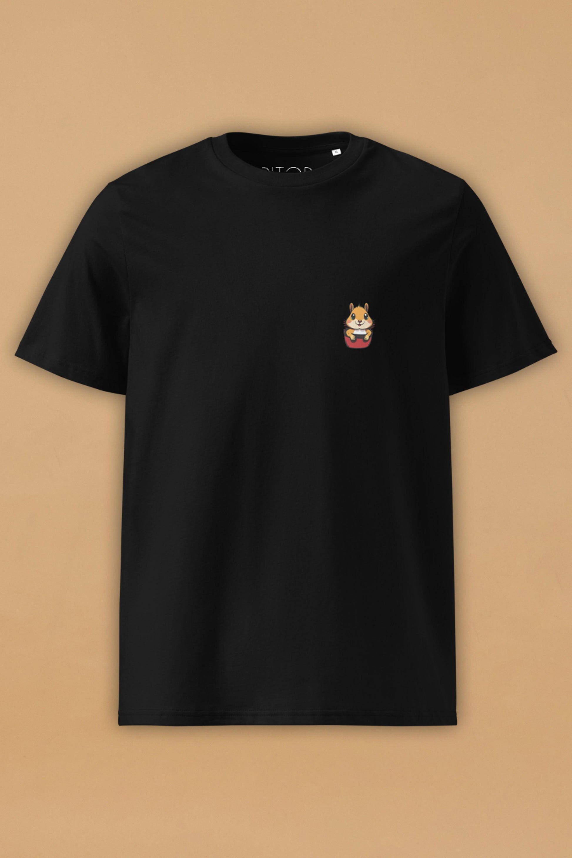 Squirrel Black Organic Cotton T-Shirt – Unisex