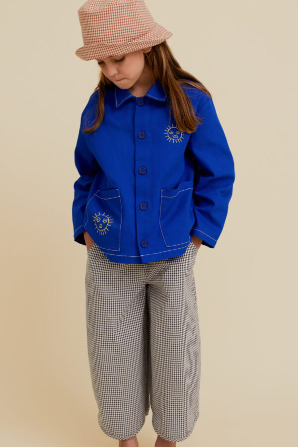 CHECK WIDE-LEG PANTS