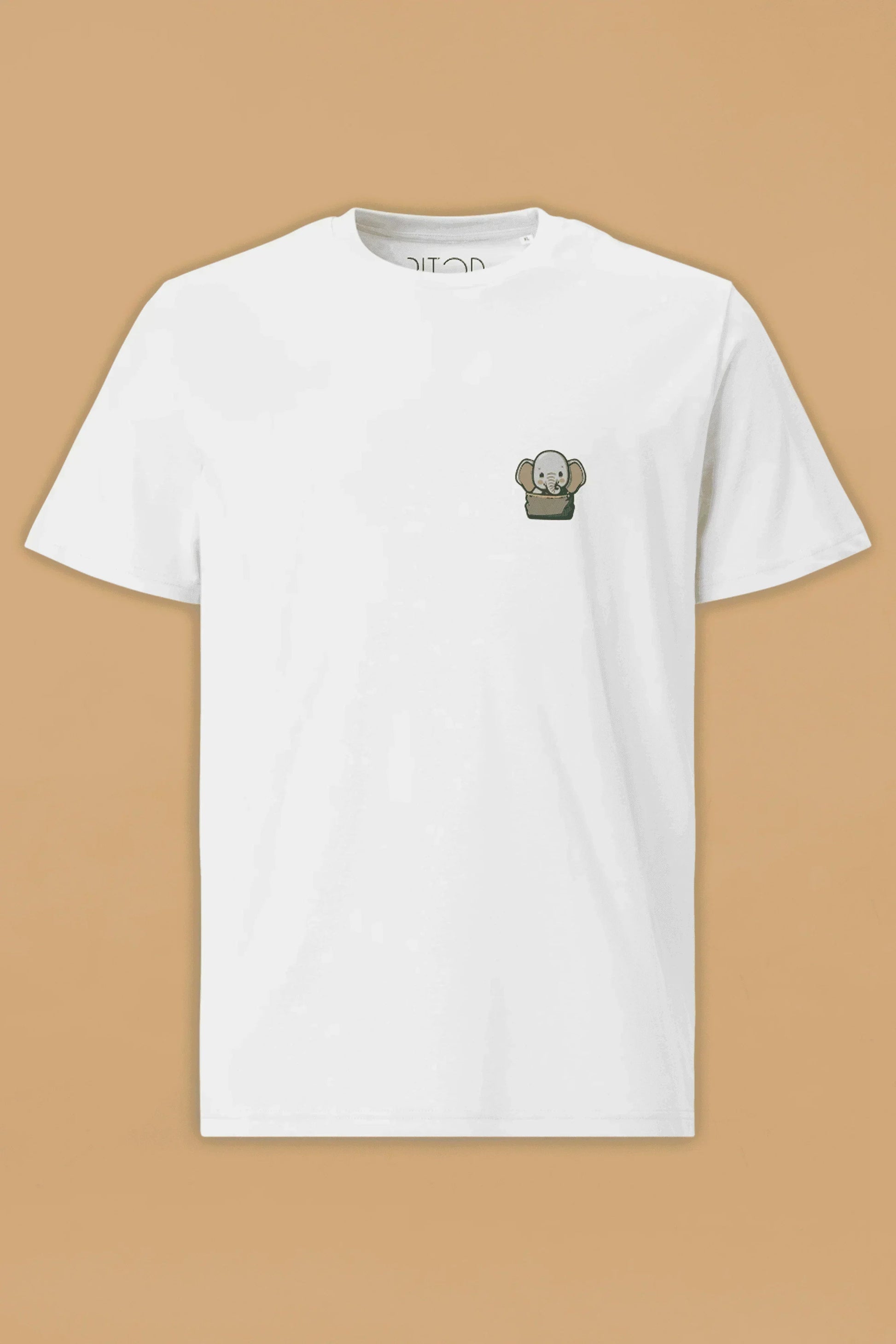 Elephant White Organic Cotton T-Shirt – Unisex