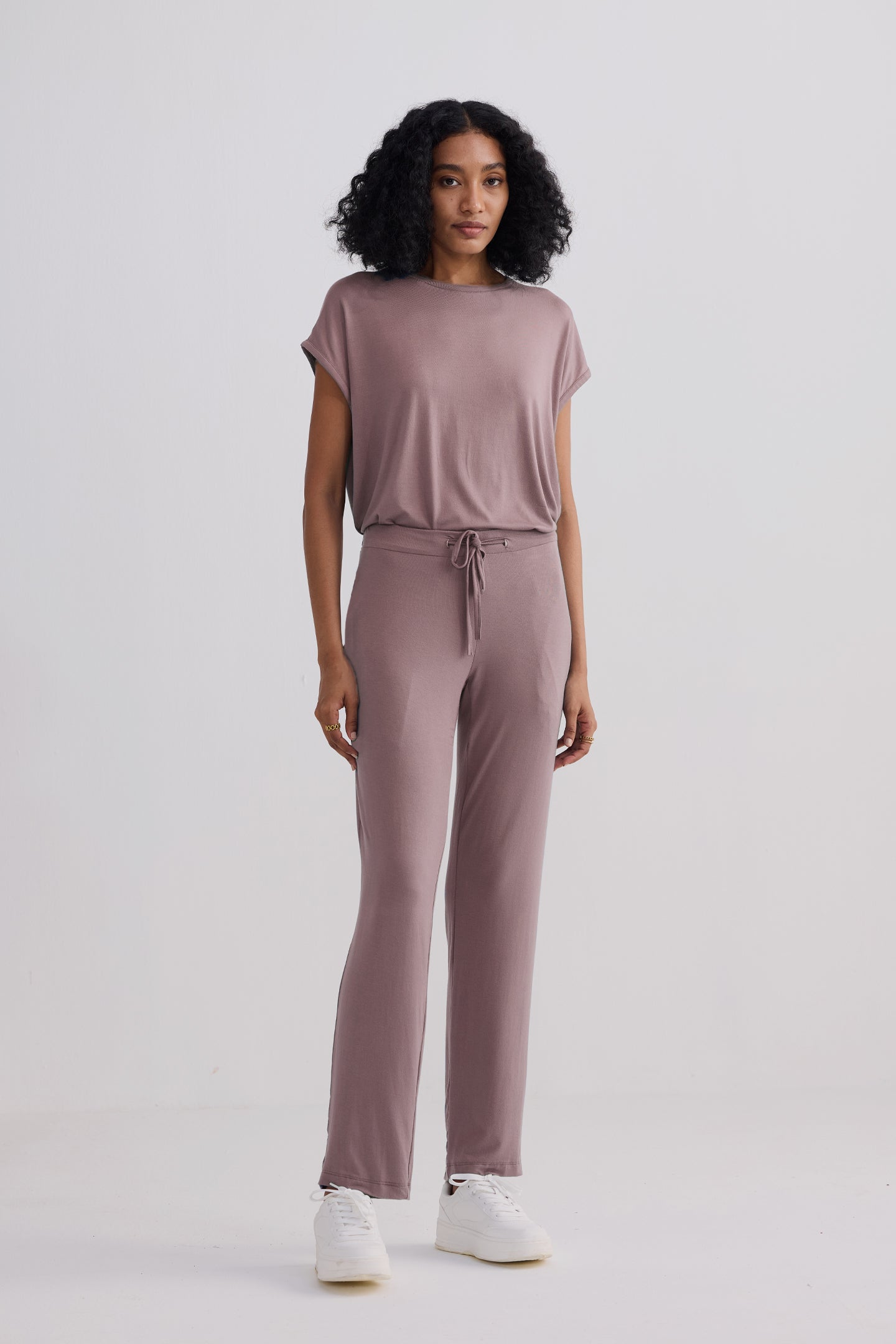 Wide Leg Pant in Dusty Rose