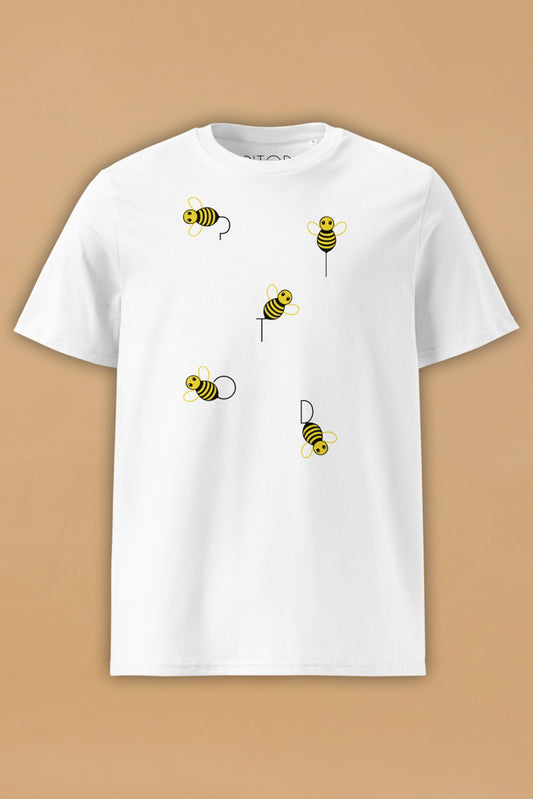 Bees White Organic Cotton T-Shirt – Unisex