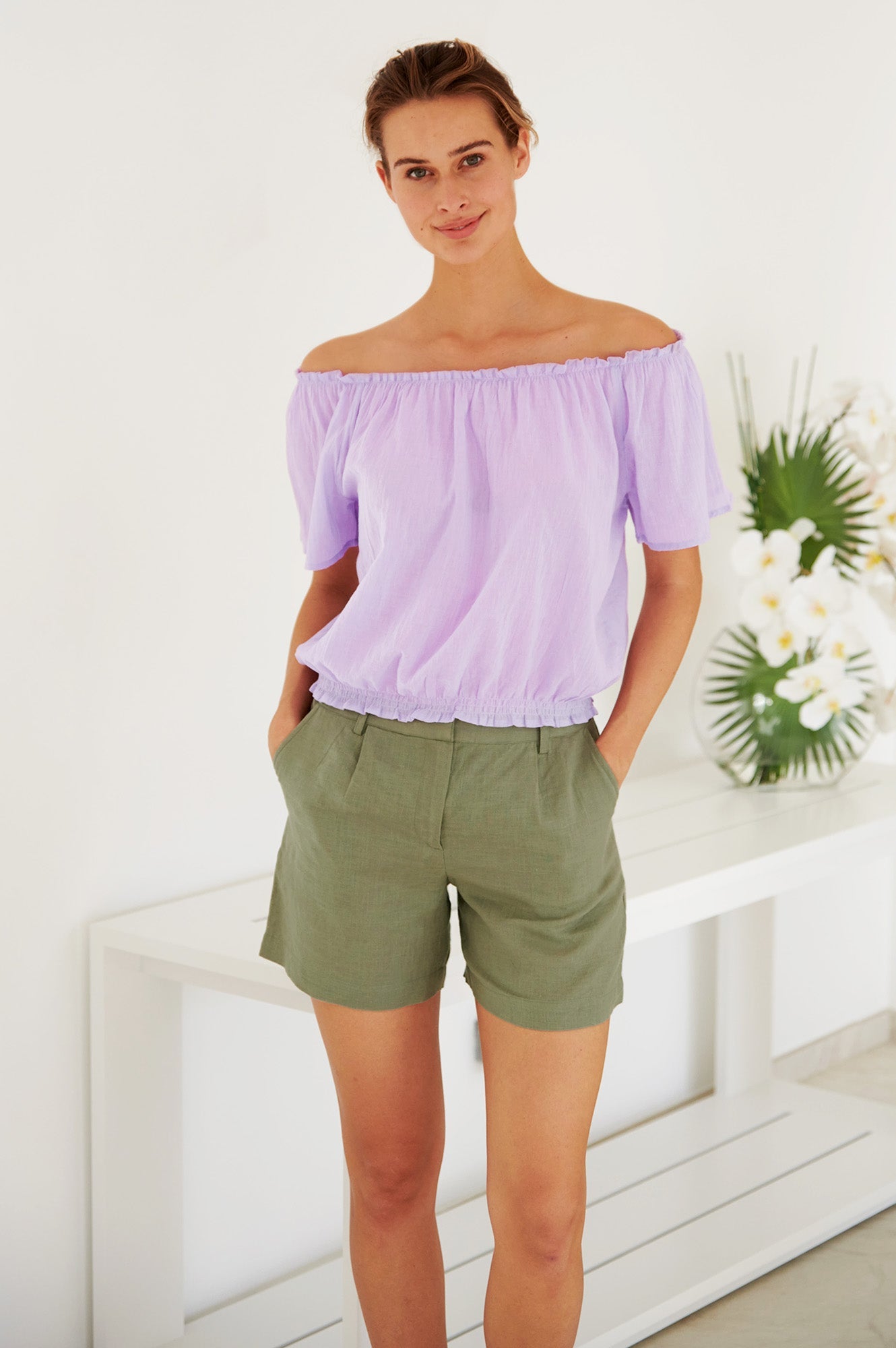 Aspiga Ladies Sustainable Alexandra Short Shorts Premium Linen