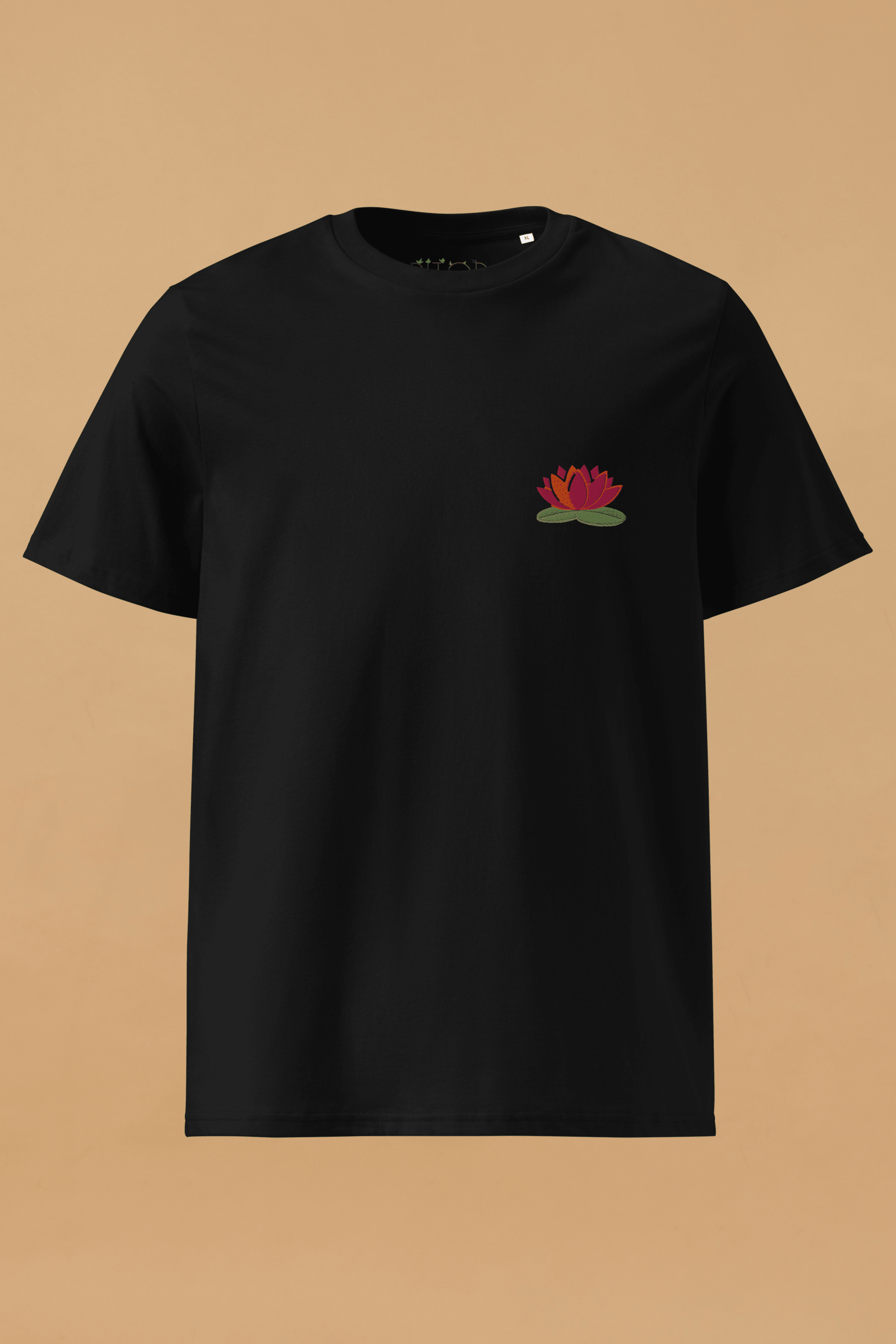 Water Lily Black Organic Cotton T-Shirt – Unisex