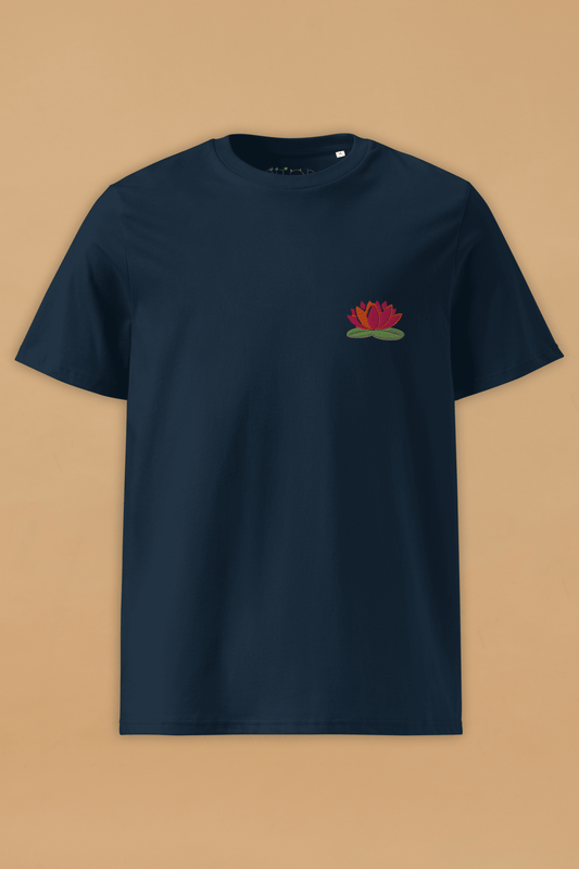 Water Lily Navy Organic Cotton T-Shirt – Unisex