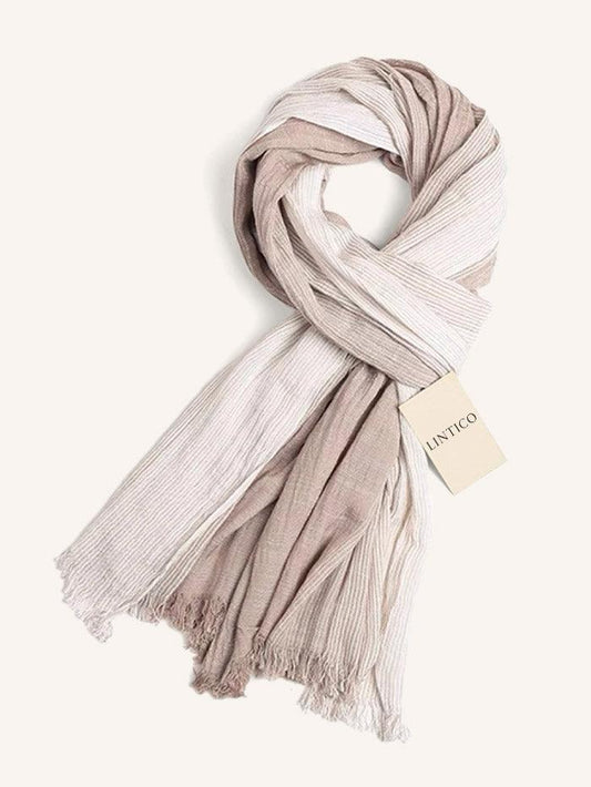 Flowfold Linen Blend Scarf - Beige / One-Size