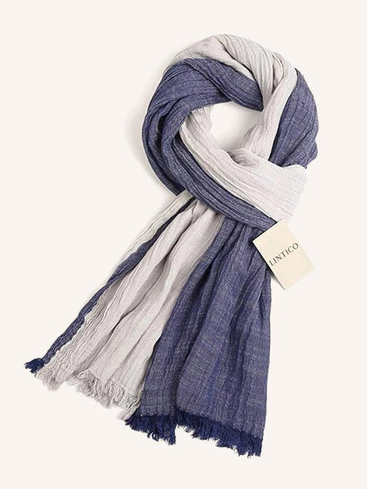 Flowfold Linen Blend Scarf - Dusk Blue / One-Size