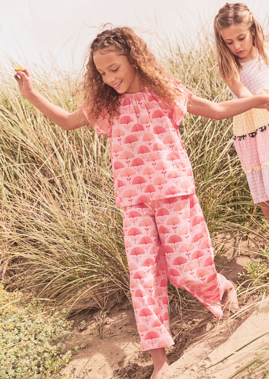 Girls Summer Print Floral Trousers | Angel & Rocket