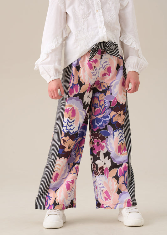 Girls Floral Print Wide Leg Trousers | Angel & Rocket