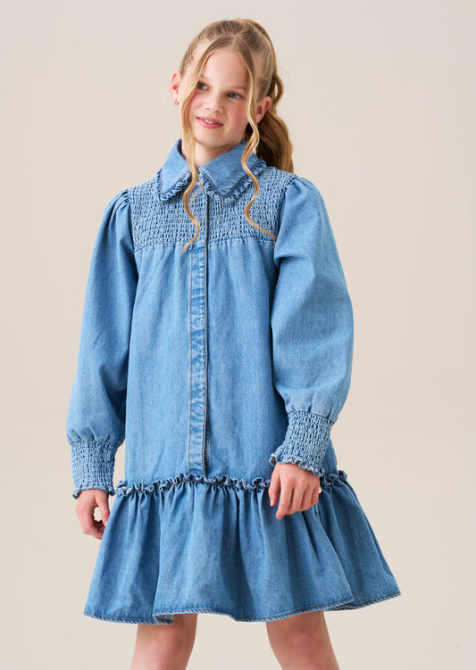 Girls Classic Denim Shirt Dress | Angel & Rocket