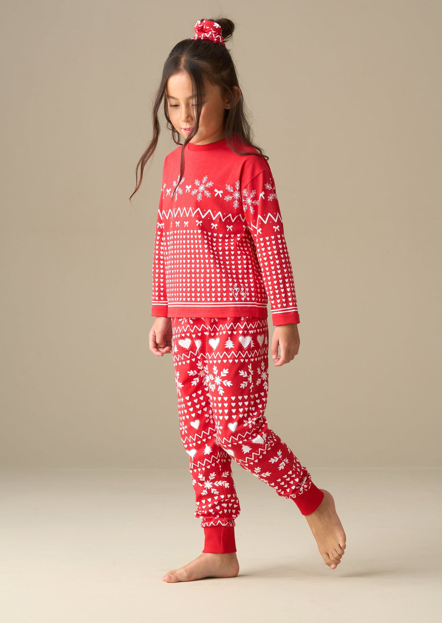 Girls Red Fairisle Winter Pyjamas | Angel & Rocket