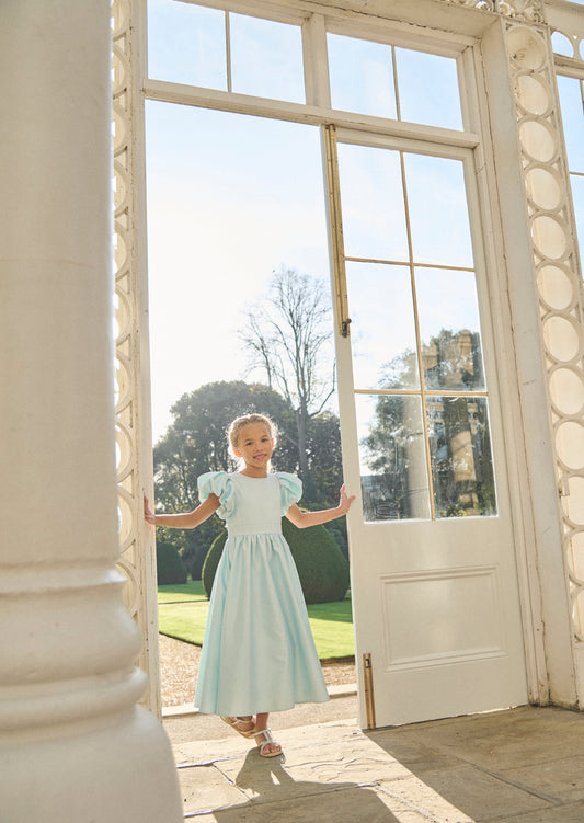Girls Mint Green Satin Occasion Dress | Angel & Rocket