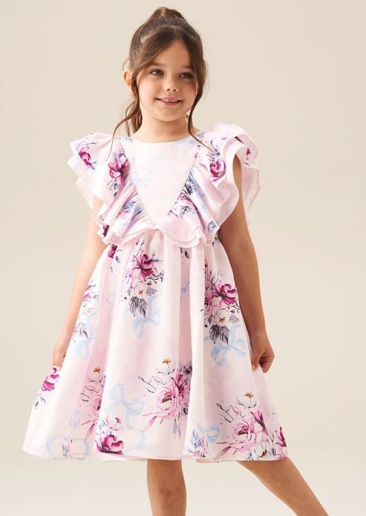 Girls Frill Sleeve Occasion Dress with Sash | Angel & Rocket