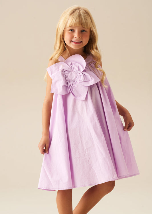 Girls Purple Party Dress with Statement Corsage| Angel & Rocket