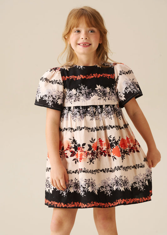 Girls Floral Stripe Summer Swing Dress | Angel & Rocket