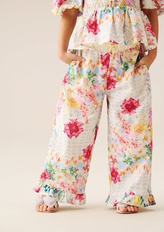 Girls Floral Cropped Trousers | Angel & Rocket