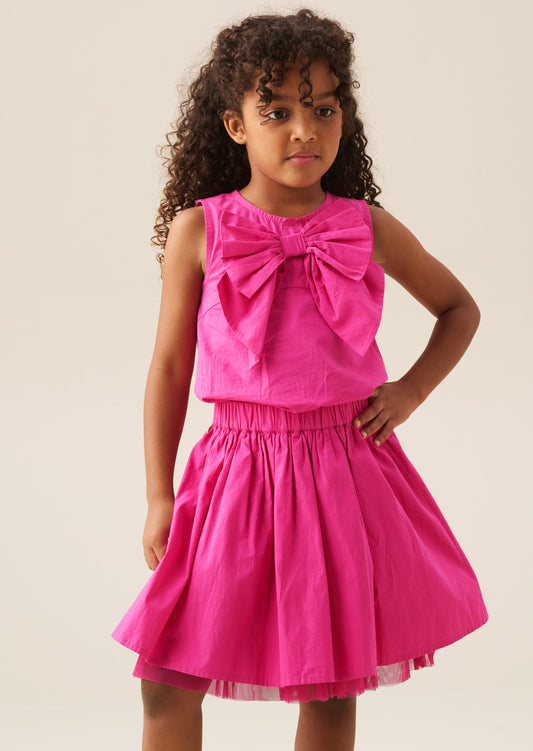 Girls Pink Bow Shell Top | Angel & Rocket